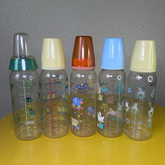 Vintage 90s Baby Bottle No Nipples Plastic Playskool Cribbage Luv N ‘play - Picture 5 of 13
